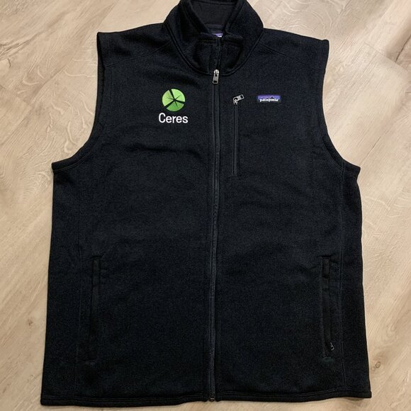 Patagonia Better Sweater Vest Men’s XL Full Zip Fleece Black Company Logo Jacket - Picture 1 of 8